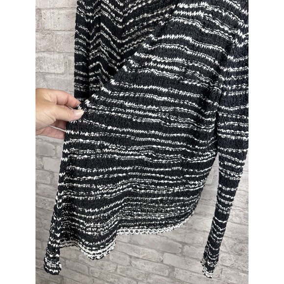 Eileen Fisher 100% Cotton Knit Cardigan Sweater Black White‎ Textured Size 1x - Picture 4 of 14